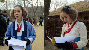 한가인, 촬영장 포착 ‘얼굴만한 귀마개’