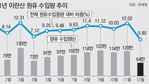 이란 원유 수입 지난달 이미 반토막