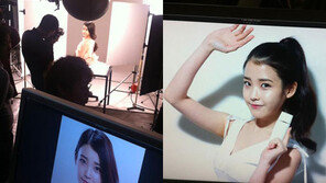 아이유, 이제 화장품 CF까지? 촬영장 직찍 ‘미모 절정’