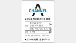 [인천/경기]채널A 지역별 케이블 채널