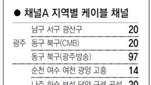 [광주/전남][전북][제주]채널A 지역별 케이블 채널