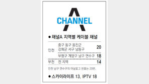 [인천/경기]채널A 지역별 케이블 채널
