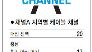 [강원][대전/충남][충북]채널A 지역별 케이블 채널