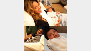 비욘세 딸 공개 ‘아이 품에 안은 행복한 미소’