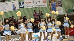 [SD포토]3점슛에 신난 치어리더, ‘치마 올라간 줄 모르고 흥분’