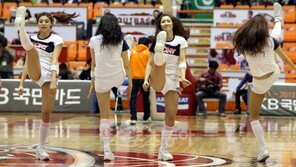 [포토] 치어리더, 민망한 하이킥! 하필 방향이…