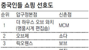 압구정 요우커族 ‘명품’-신촌 요우커族 ‘대중 브랜드’