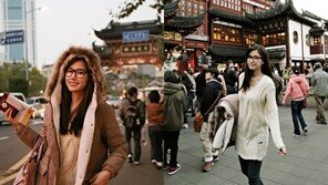공현주, 중국서 사복패션 ‘민낯에 뿔테써도 빛나’
