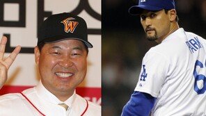 이만수 “잘 만났다, 박찬호”