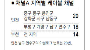 [인천/경기]채널A 지역별 케이블 채널