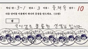 만점짜리 국어 답안, “이 학생은 커서 사회생활의 달인이 됩니다”