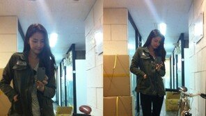 공현주, 자전거 출퇴근 인증샷 ‘운동화 신어도 완벽 비율’