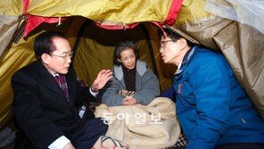 박선영 농성장 찾은 이회창-김문수