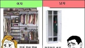 남자 여자 옷장 차이, “때가 어느 땐 데” ‘무한공감 vs 공감 안 돼’