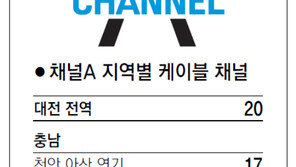 [강원][대전/충남][충북]채널A 지역별 케이블 채널