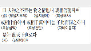 [한자 이야기]<1368>曰夫物之不齊는 物之情也니 或相倍사하며 或相什伯하며…