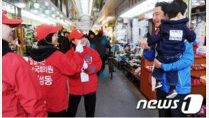 강용석, 네 살배기 아들과 선거유세 나섰다가 ‘경고‘