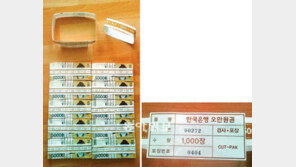 불법사찰 증거인멸 관련 장진수가 받았다는 ‘관봉’ 포장 5000만원 돈다발