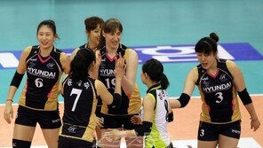 서브가 먹혔다!…또 쫓아온 현대건설