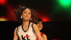 [포토] 치어리더, 쩍벌 의자춤 (KBL 시상식)