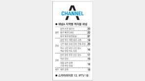 [광주/전남][전북][제주]채널A 지역별 케이블 채널