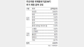 G20, IMF재원 4300억 달러 확충 합의… 한국, 150억 달러 지원
