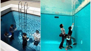 물이 없는 수영장 “멋모르고 다이빙 했다간…”