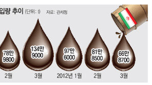 절반 ‘뚝’… 이란산 원유 수입감축 본격화