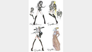 레이디가가 의상 공개, “머리에 피아노 건반을?”