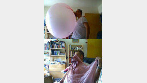 대형 풍선껌 폭발 “풍선도 빵 터지고 나도 빵 터졌네”