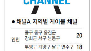 [인천/경기]채널A 지역별 케이블 채널