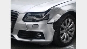 아우디vs아반떼 충돌, 종잇장처럼 찢긴 車는?