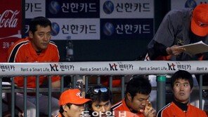 [포토] 박찬호, 덕아웃 깜짝 특강? ‘저 투구폼은…’