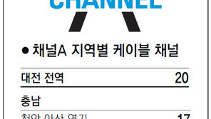 [강원][대전/충남][충북]채널A 지역별 케이블 채널