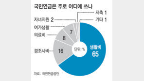 국민연금 月100만원 이상 수령자 생활비로 65%, 경조사비로 16% 쓴다