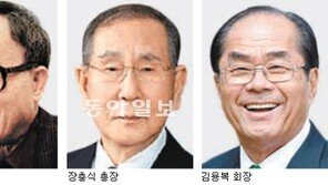 ‘인간상록수’에 고은 작가 -장충식 총장-김용복 회장