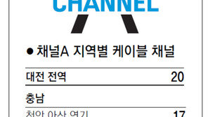 [강원][대전/충남][충북]채널A 지역별 케이블 채널