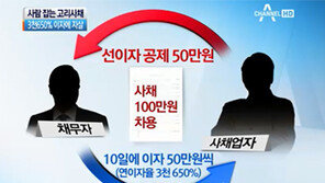 [뉴스A]사람 잡는 고리사채…연 3650% ‘살인 이자’에 자살