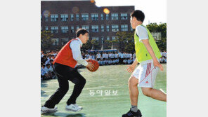 김총리, 모교서 농구경기