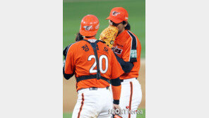 [포토] 박찬호, 만루 위기에는 철저한 입 보안!