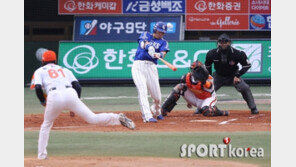 [포토] 이승엽, 박찬호에 우익수 플라이 ‘아쉬워’
