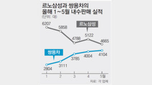 르노삼성 내수 5위까지 추락하나