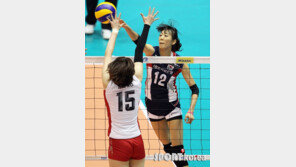 [포토] 한송이, 블로킹 피해서 재빠르게!