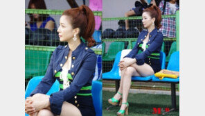 김하늘만? 윤세아, 야구장에서 우윳빛 각선미 과시 