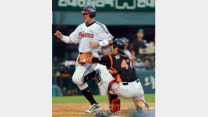 [포토] 최동수 ‘어딜 만지는거야! 강민호!’