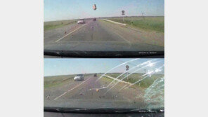 [영상] 운전 중 날아온 벽돌, “사고 영상에 배경음악을? 개념 없네”