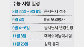 올 수능 11월 8일 시험-11월 28일 성적통지