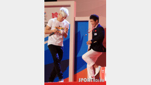 [포토] 양학선, 우영과 신나는 셔플댄스~