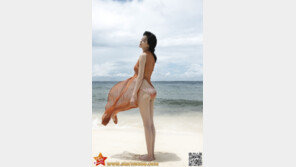 모델 출신 채영인, 바람에 옷 펄럭이자 ‘비키니 노출’ 