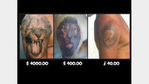 가격별 문신 ‘폭소’… “돈 더 낼수록 정교함은 하늘과 땅 차이”